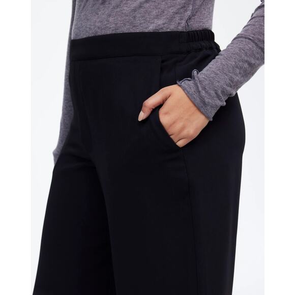 Madewell Pull-On Straight Pants WMNS XXL Black Crepe Drapey Straight Leg Stretch - Picture 3 of 8